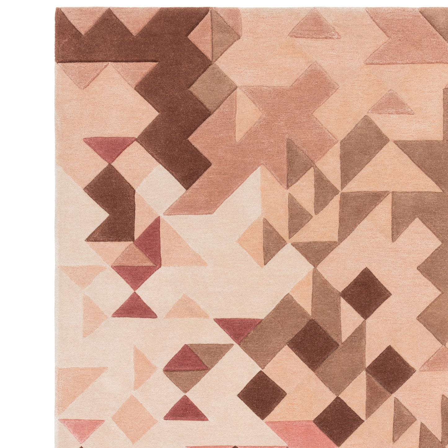 Enigma Modern Carved 3D Wool Rugs in Rose Pink Multi