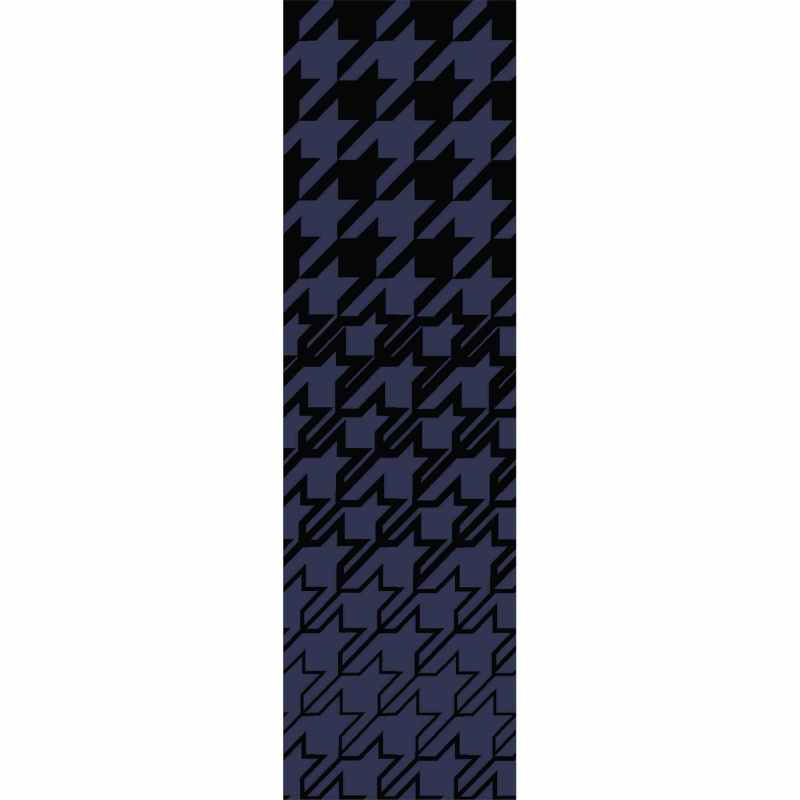 Houndstooth 162808 Wool Runner Rugs by Ted Baker in Dark Blue