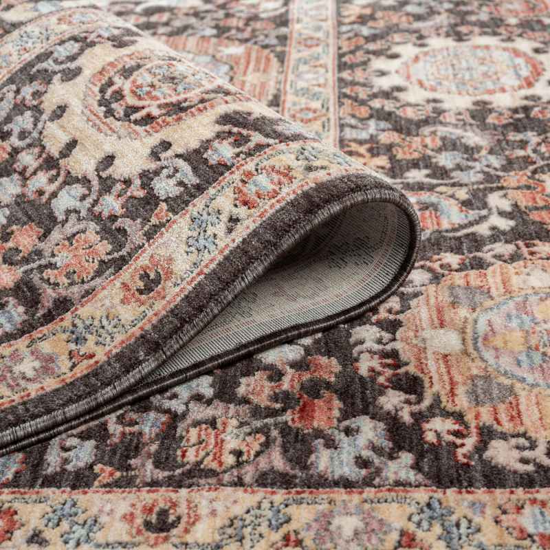 Alia 893GL Traditional Medallion Rugs in Anthra Rose Pink