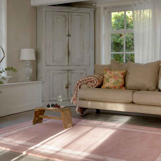 Redbrook Wool 081802 Rug by Laura Ashley in Blush Pink