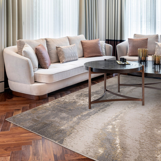 Aurora Cliff AU24 Abstract Marbled Rugs in Grey Silver Grey
