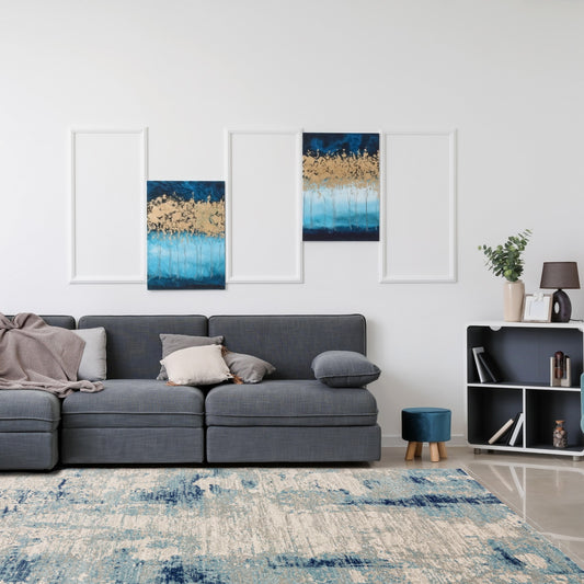 Nova Mirage Abstract NV36 Rugs in Blue