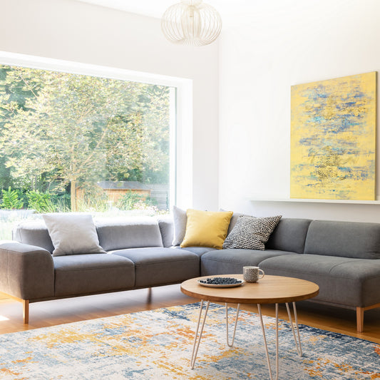 Nova Illusion Abstract NV39 Rugs in Ochre Yellow