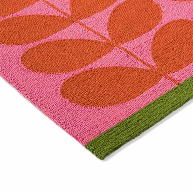 Solid Stem Indoor Outdoor Rug 463601 by Orla Kiely in Paprika Orange