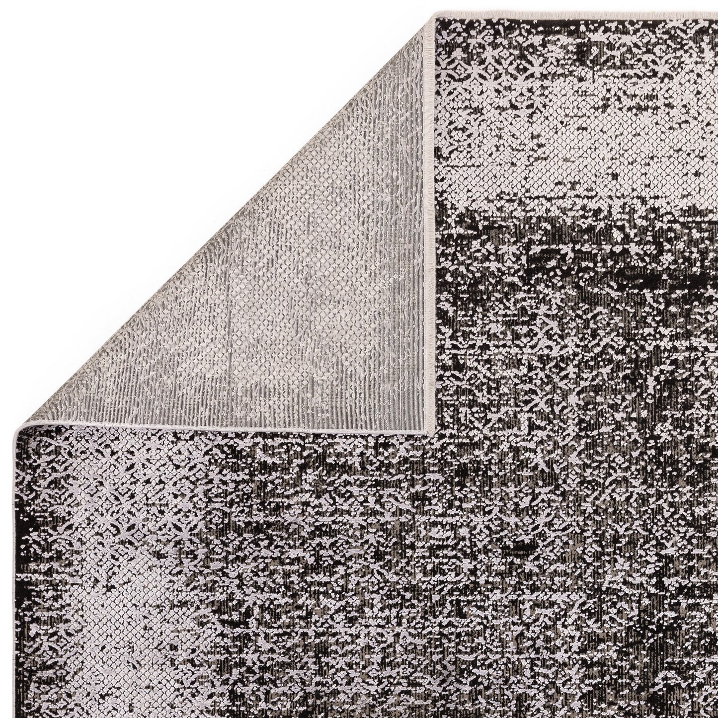 Elodie Contemporary Bordered Rug in Silver