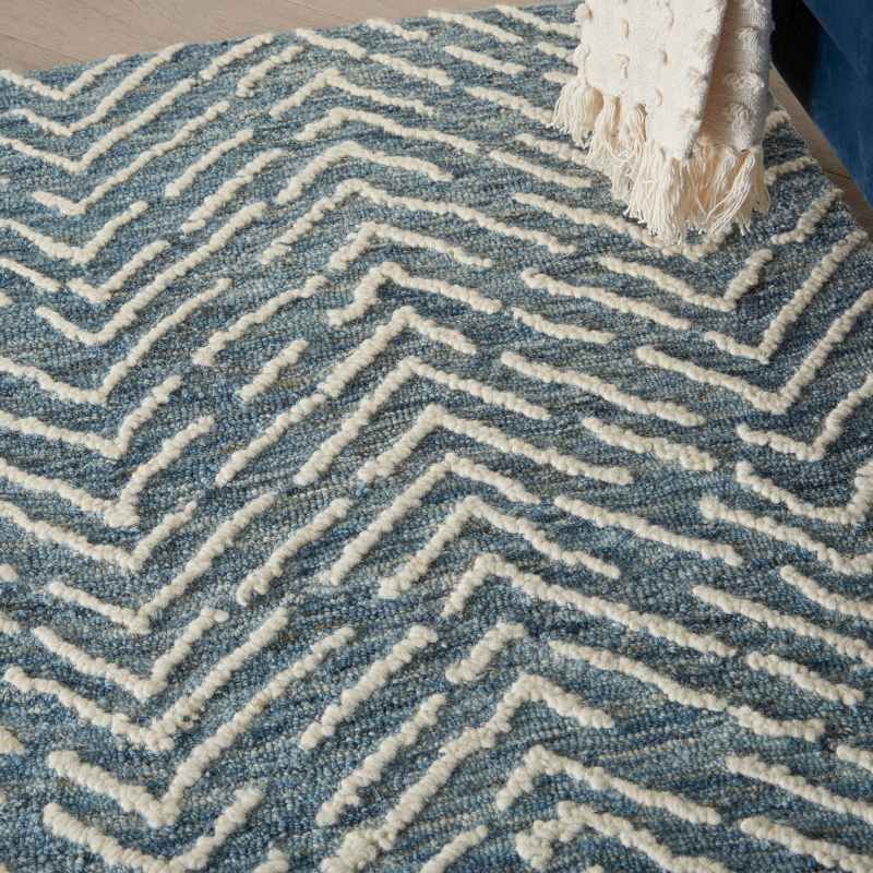 Colorado CLR02 Linear Wool Rugs by Nourison in Indigo Ivory