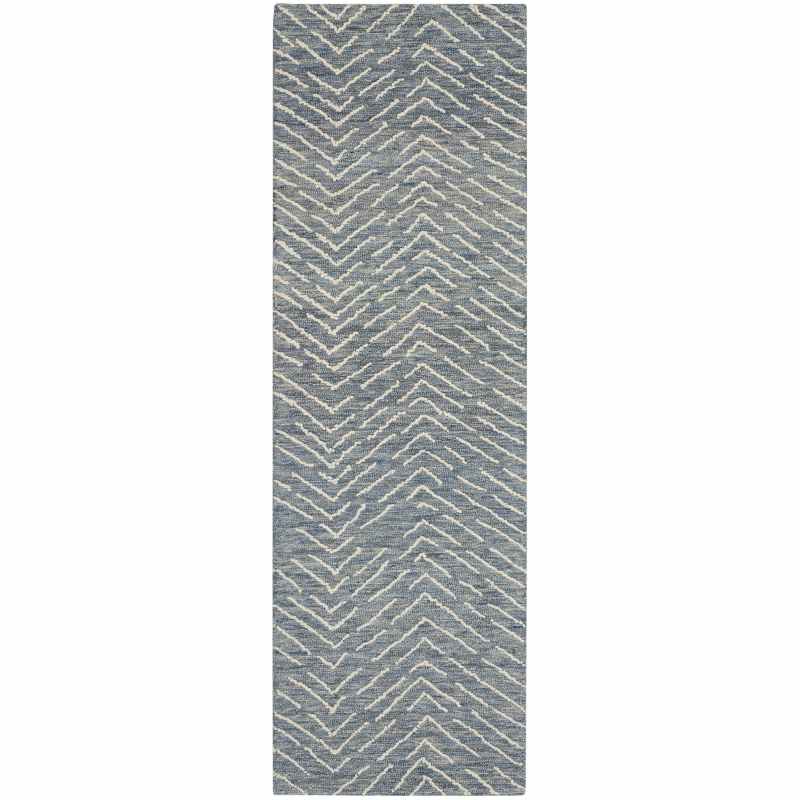 Colorado CLR02 Linear Wool Runner Rug by Nourison in Indigo Ivory