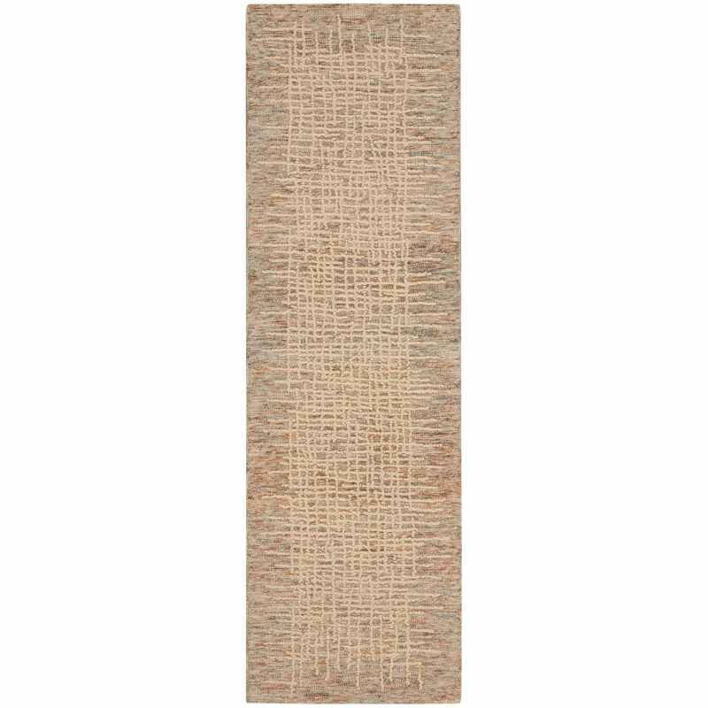 Colorado CLR03 Linear Wool Runner Rug by Nourison in Beige Multi