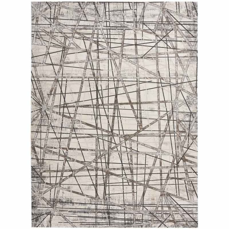 Desire DSR03 Abstract Rugs by Nourison in Grey Silver