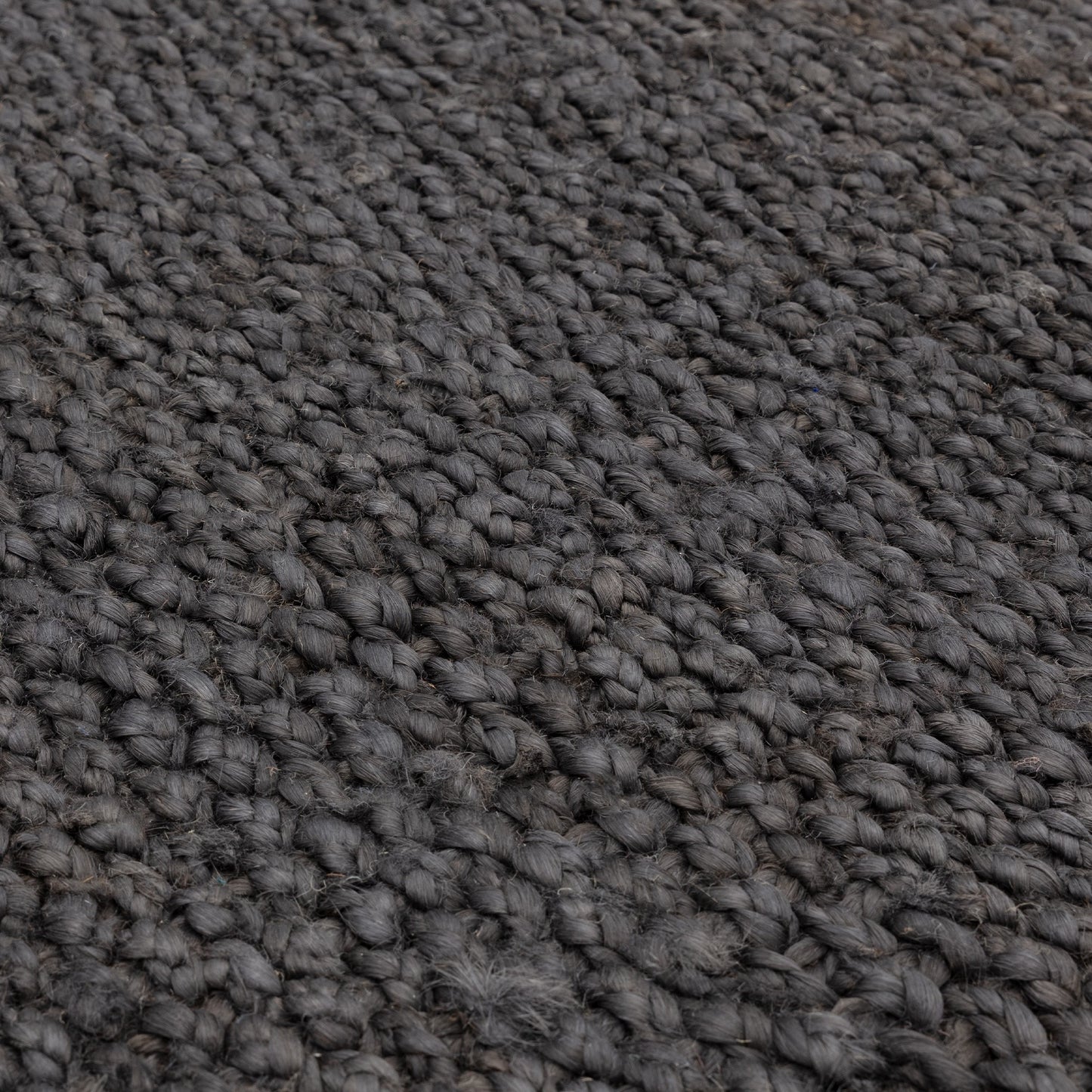 Grove Plain Flatweave Hand Woven Jute Rugs in Charcoal Grey