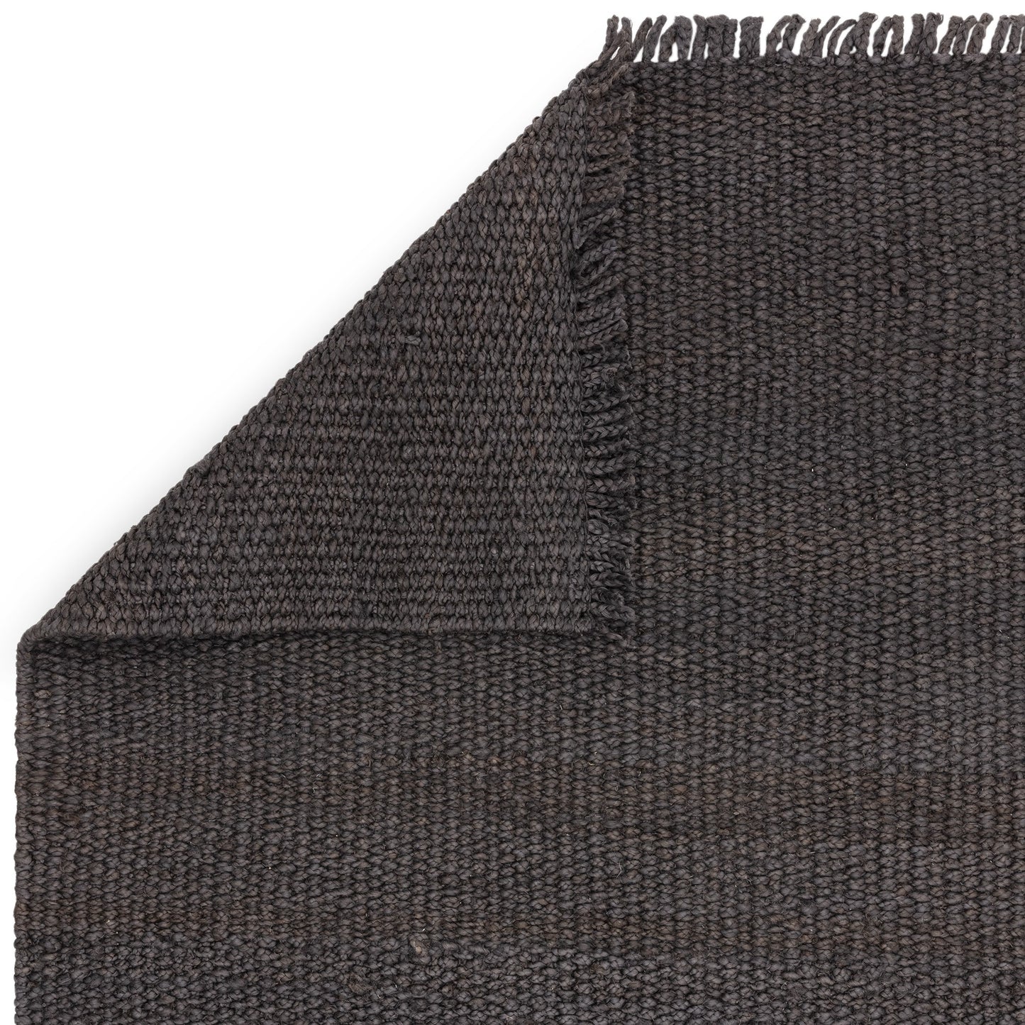 Grove Plain Flatweave Hand Woven Jute Rugs in Charcoal Grey
