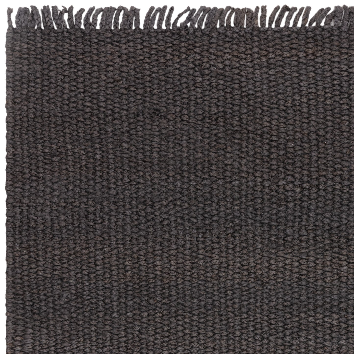Grove Plain Flatweave Hand Woven Jute Rugs in Charcoal Grey