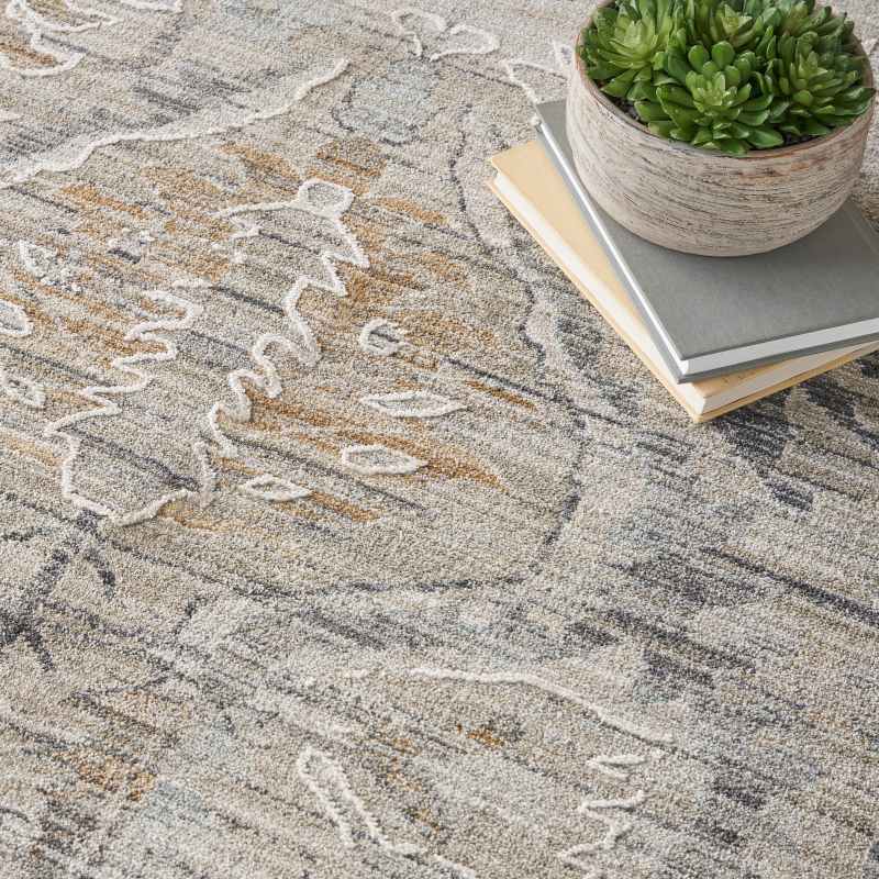 Lynx LNX02 Traditional Circle Rug by Nourison in Ivory Taupe