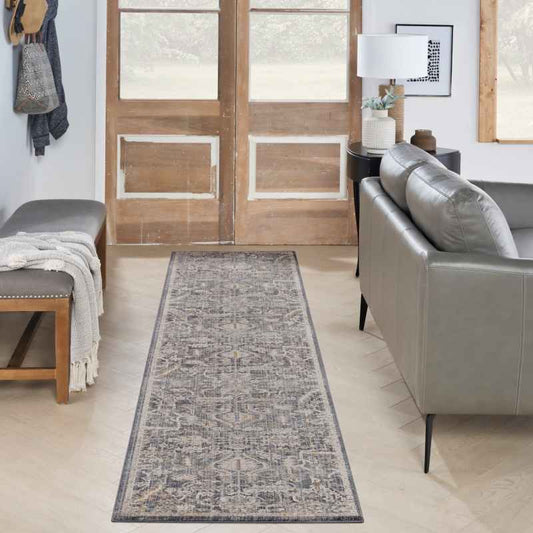Lynx LNX02 Traditional Runner Rugs by Nourison in Navy Multi