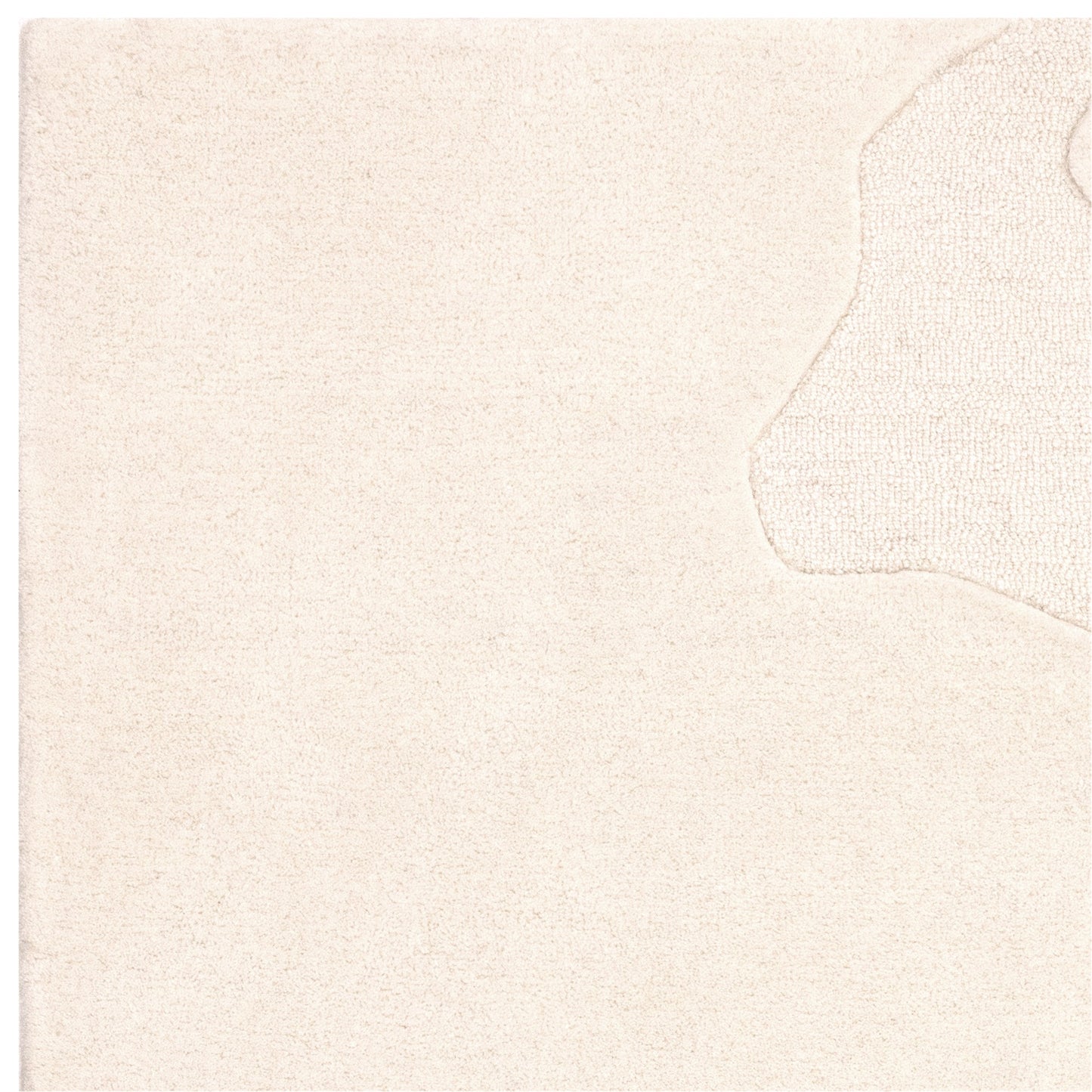 Olsen Glide Boho Carved Wool Rugs in Cream White