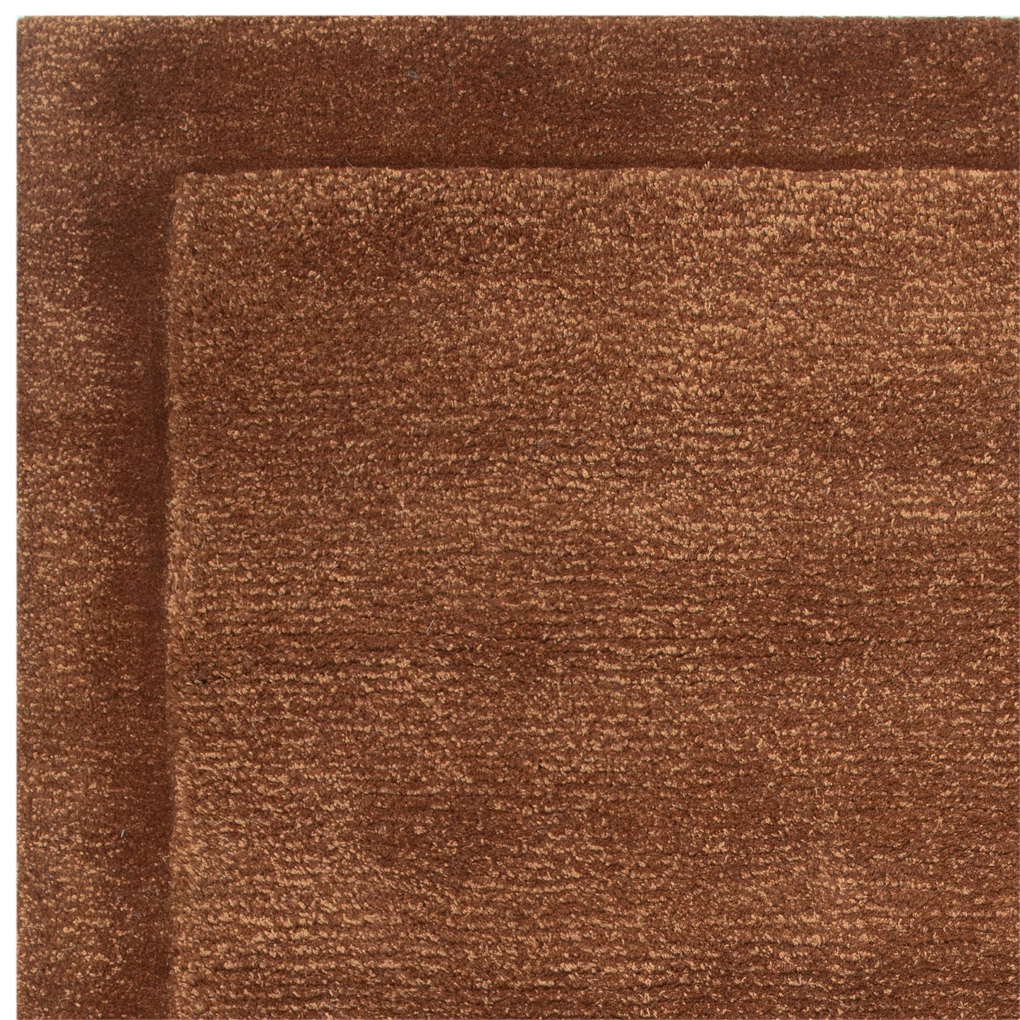 Rise Modern Plain Hand Carved Wool Rugs in Rust Orange