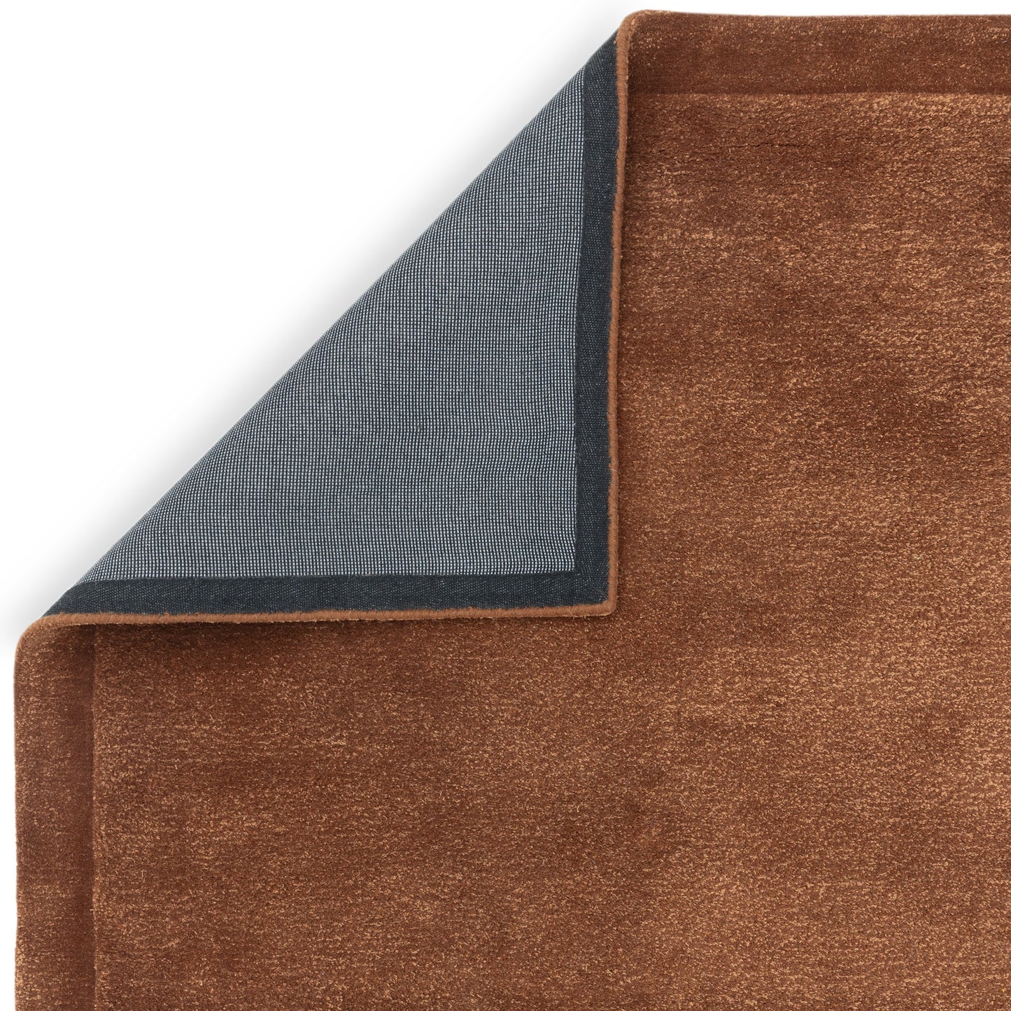 Rise Modern Plain Hand Carved Wool Rugs in Rust Orange