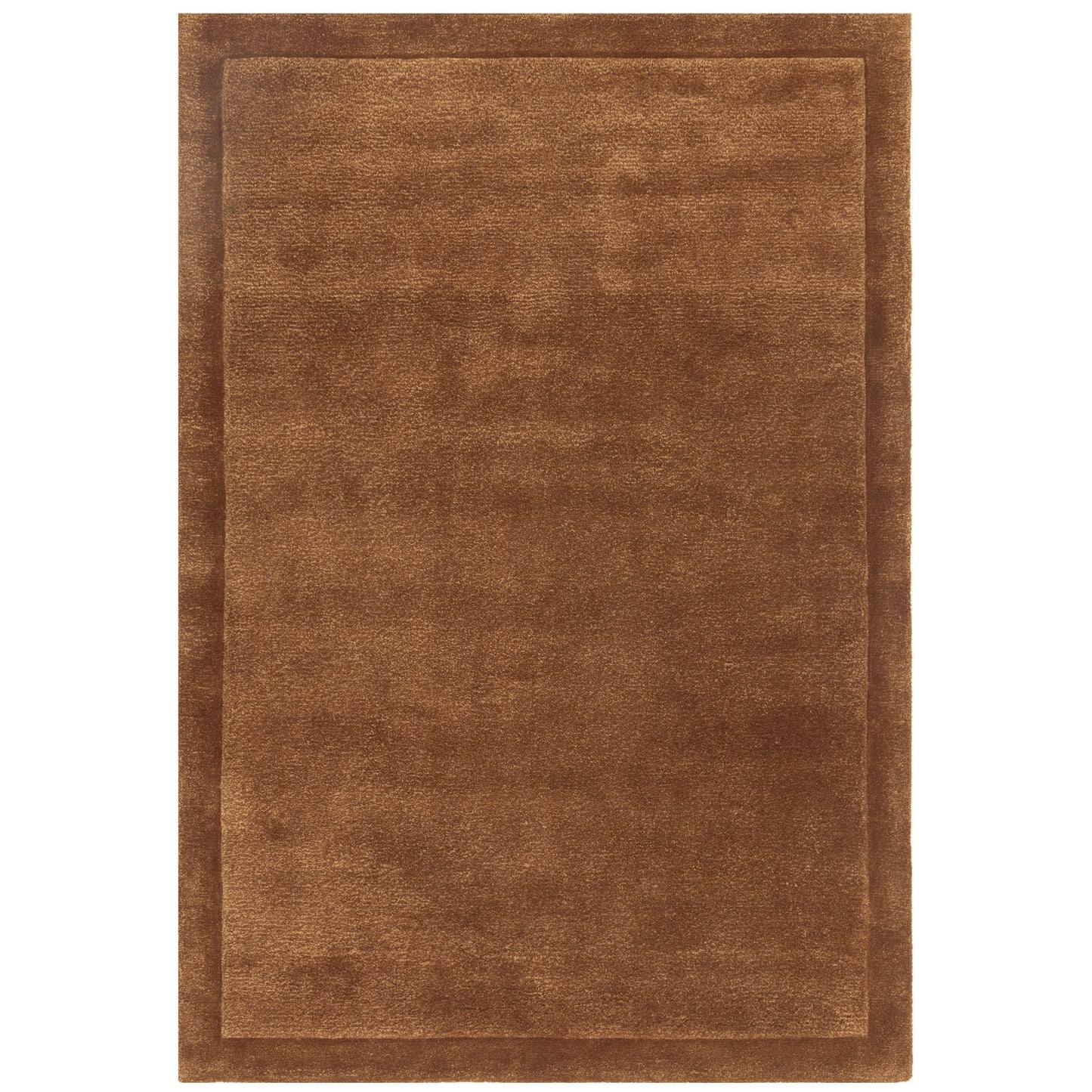 Rise Modern Plain Hand Carved Wool Rugs in Rust Orange