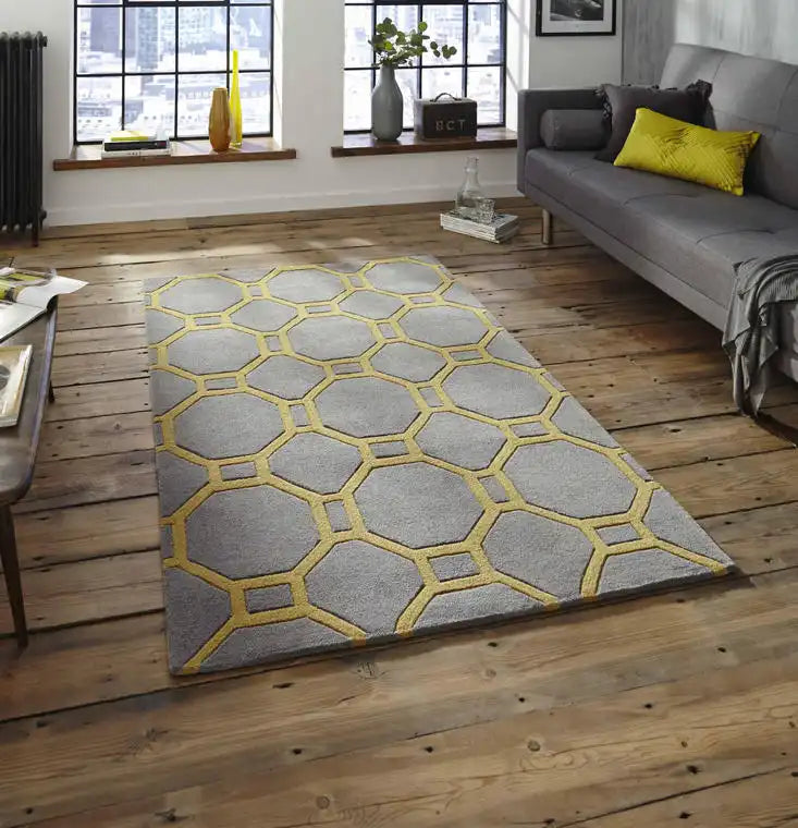 Noble House 4338 Grey Yellow Rug RS