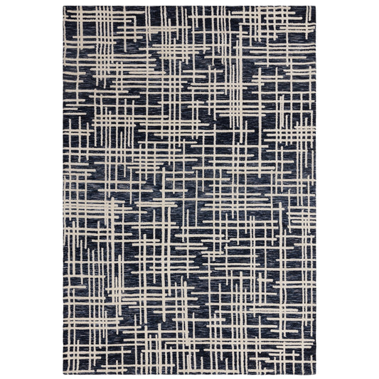 Mason Blueprint Abstract Woven Rugs in Blue