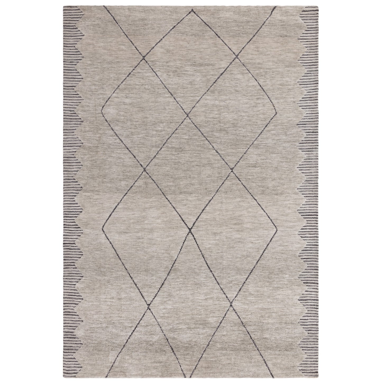 Mason Diamond Geometric Modern Abstract Rugs in Grey