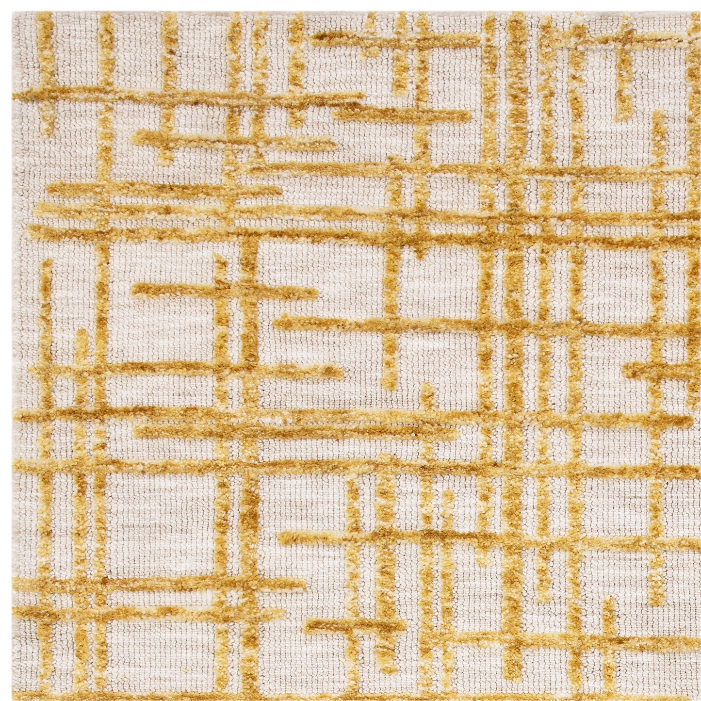 Mason Draft Modern Abstract Rugs in Yellow Gold