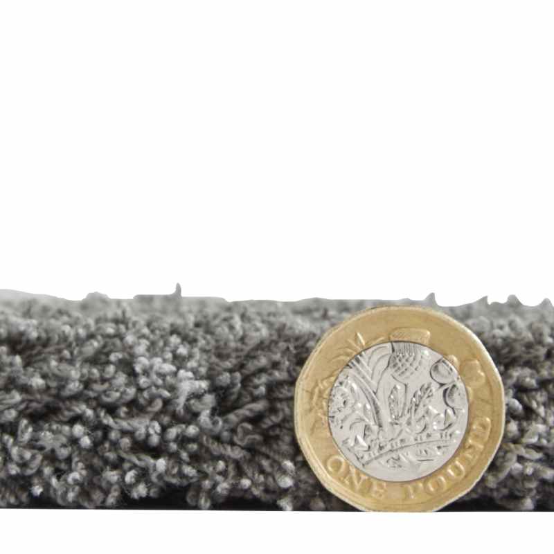 Kara Plain Shaggy Washable Rug in Charcoal Grey