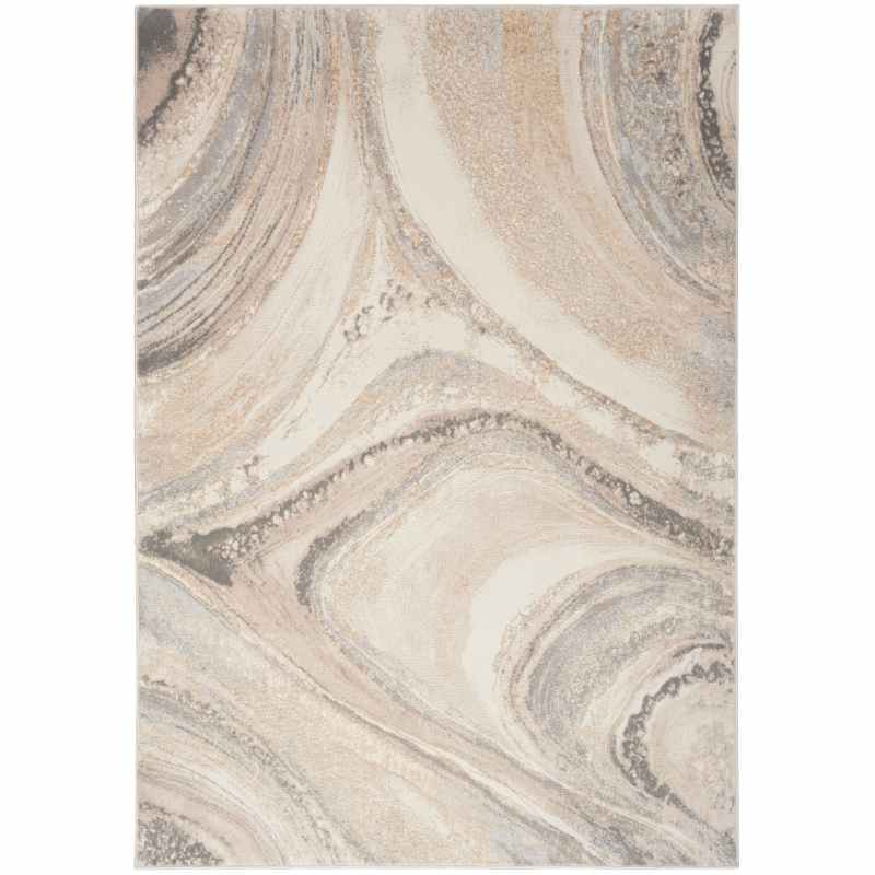 Brushstrokes BSK03 Abstract Rug by Nourison in Cream Grey