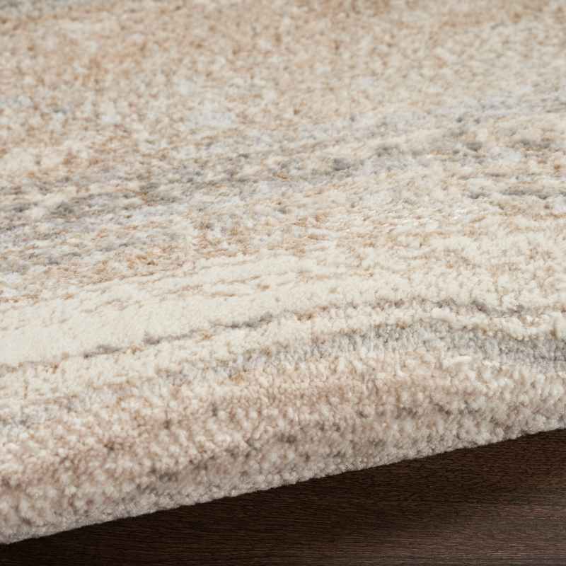 Brushstrokes BSK03 Abstract Runner Rug by Nourison in Cream Grey
