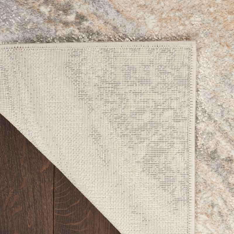 Brushstrokes BSK03 Abstract Runner Rug by Nourison in Cream Grey