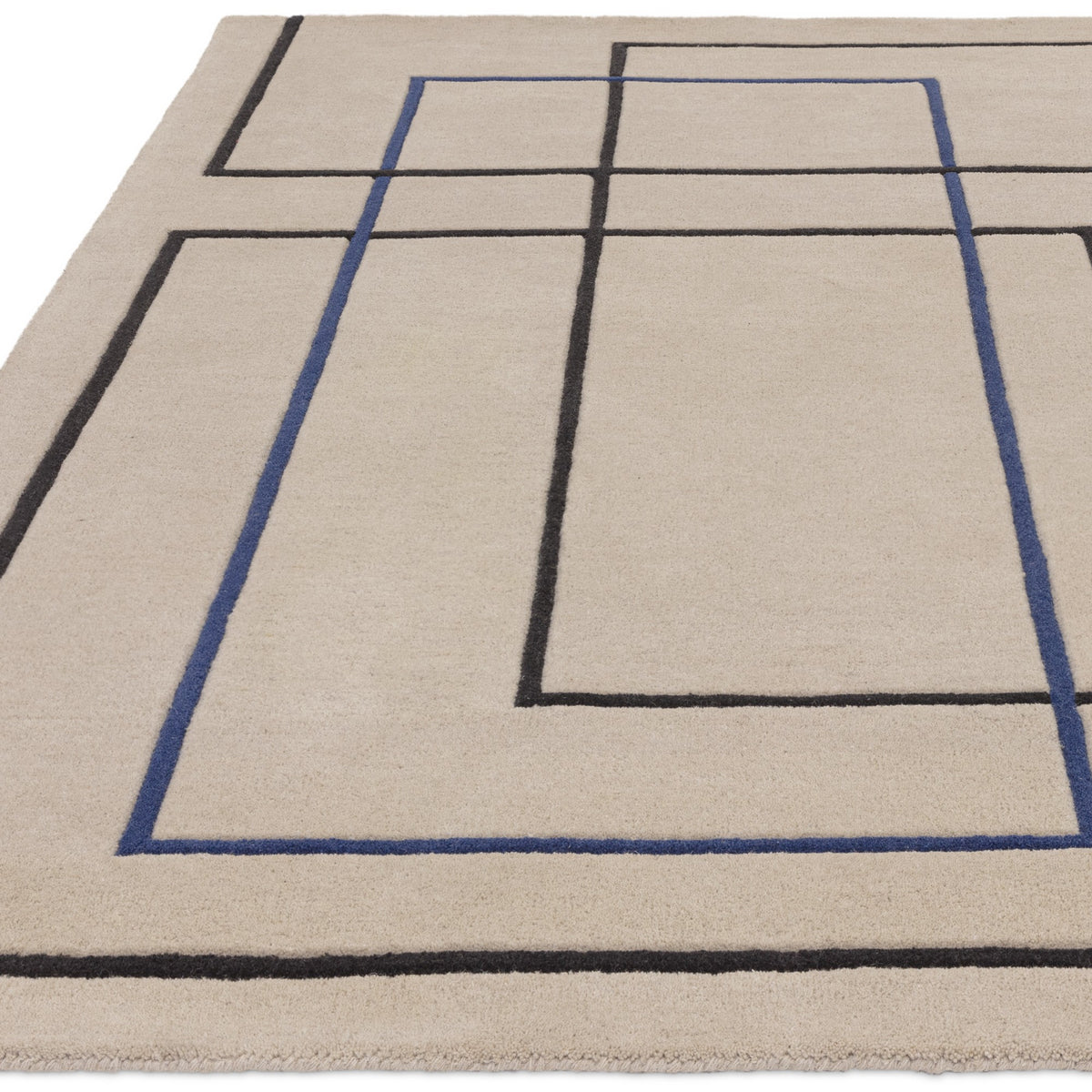 Rectangle Rug Outline Reef Outline RF19 Modern Geometric Rug in Blue – The Rug Seller