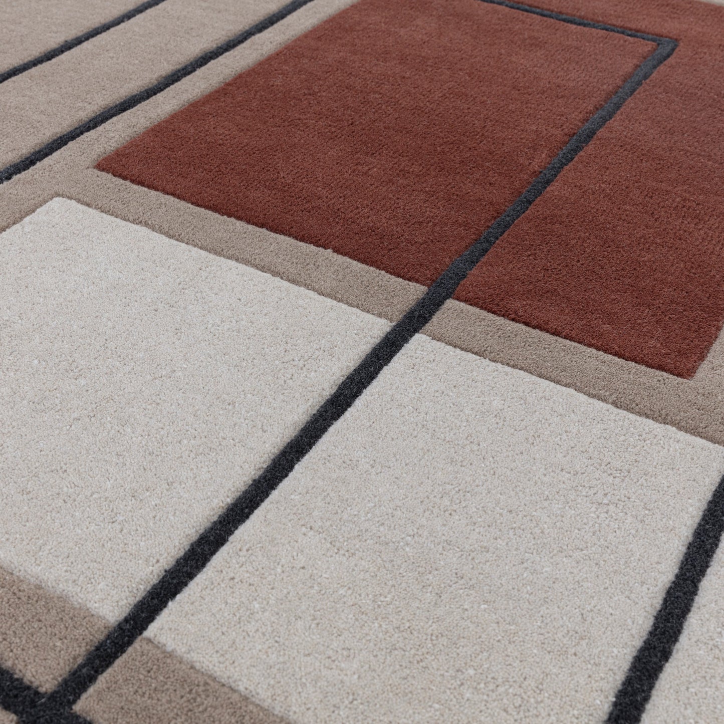 Reef Outline RF20 Geometric Rug in Terracotta Orange