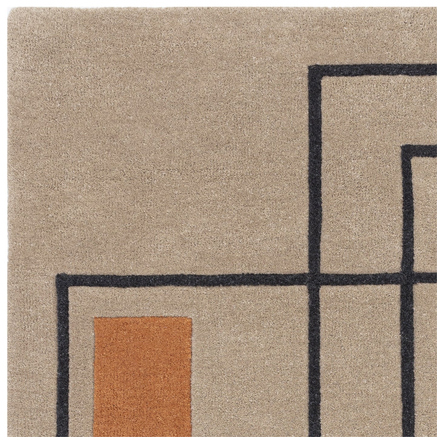 Reef Outline RF20 Geometric Rug in Terracotta Orange