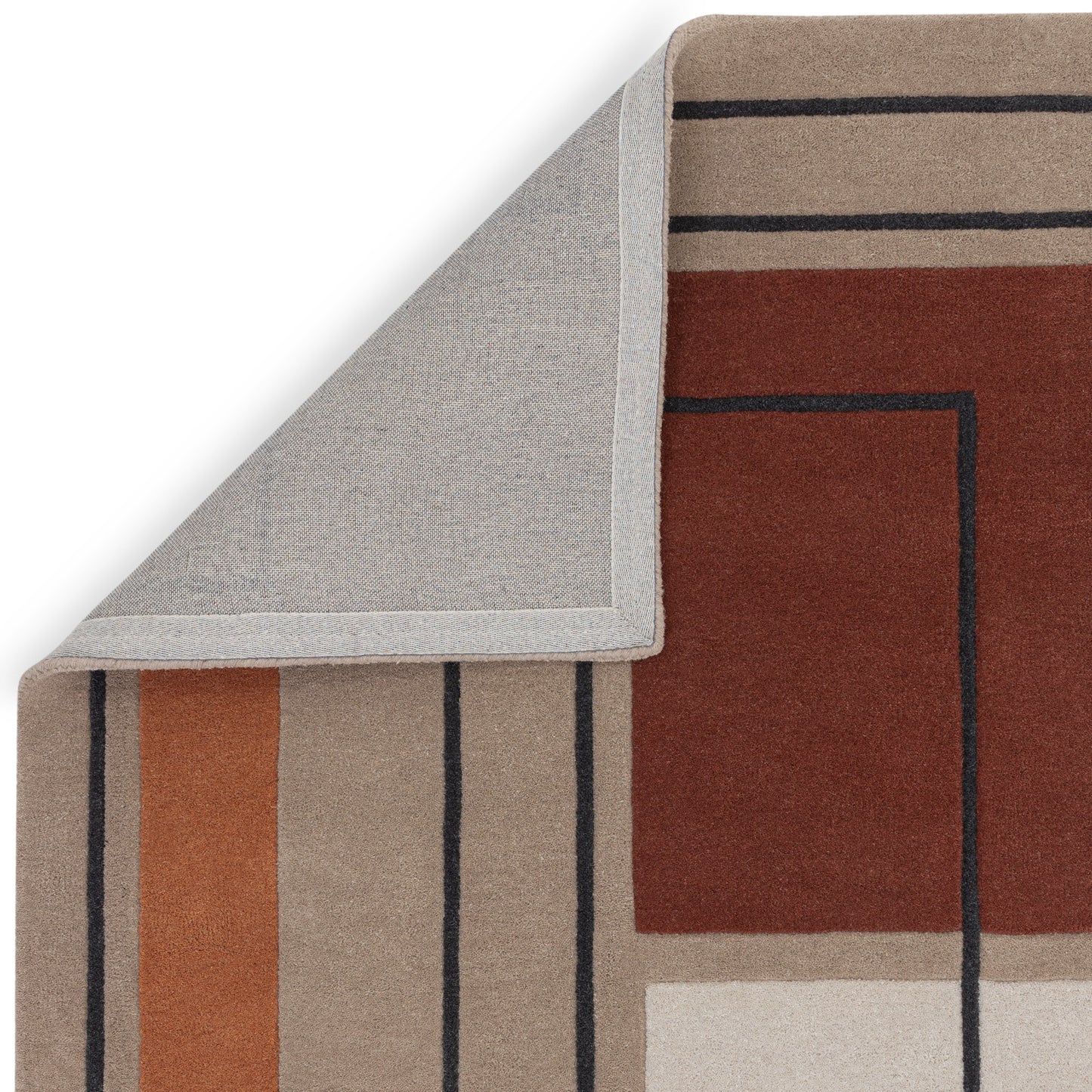 Reef Outline RF20 Geometric Rug in Terracotta Orange