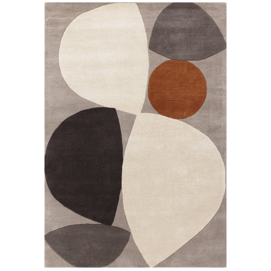 Reef Mid Century RF24 Modern Geometric Rug in Grey