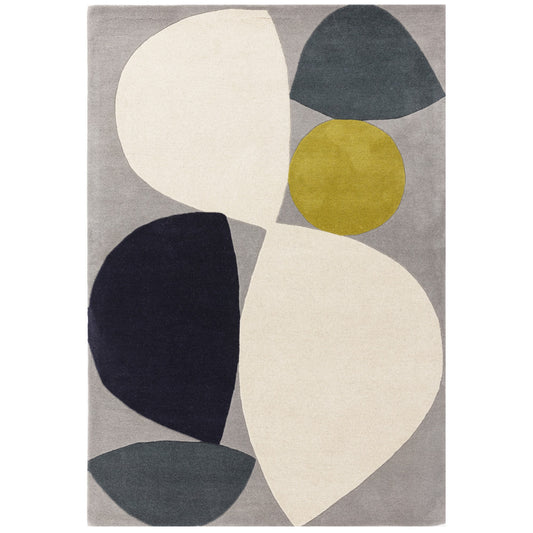 Reef Mid Century RF25 Modern Geometric Rug in Teal Blue