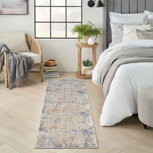 Abstract Hues ABH01 Runner Rugs by Nourison in Beige Grey