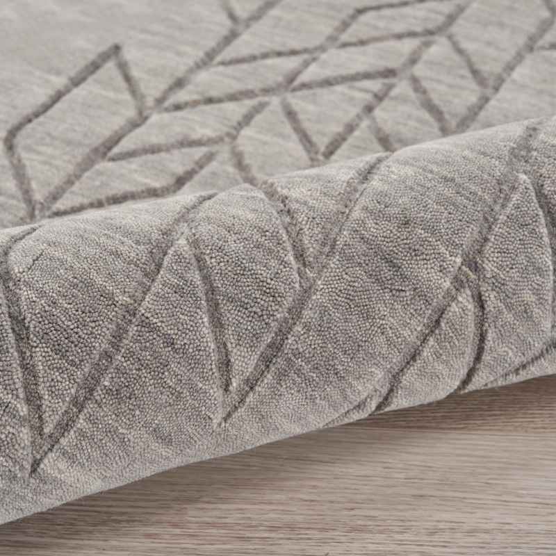 Alessia ALE01 Geometric Wool Rugs by Nourison in Grey