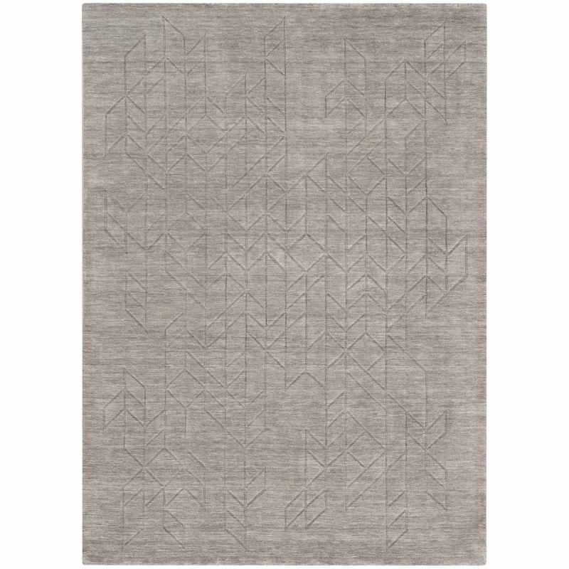 Alessia ALE01 Geometric Wool Rugs by Nourison in Grey