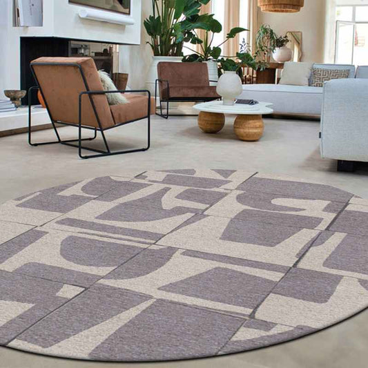 Louis De Poortere Designer Papercut Round Rugs in 9366 String Grey