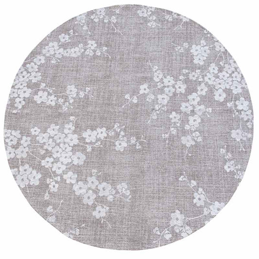 Louis De Poortere Designer Sakura Round Rugs in 9373 Morning Mist