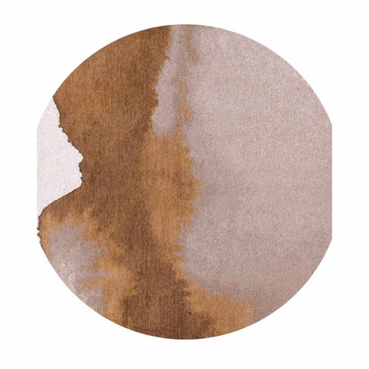 Louis De Poortere Designer Lagoon Round Rugs in 9326 Chestnut
