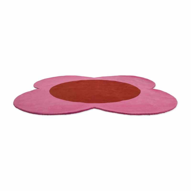 Flower Spot Wool Rugs 158400 by Orla Kiely in Pink Red