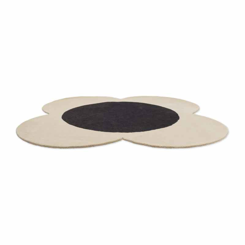 Flower Spot Wool Rugs 158409 by Orla Kiely in Ecru Black