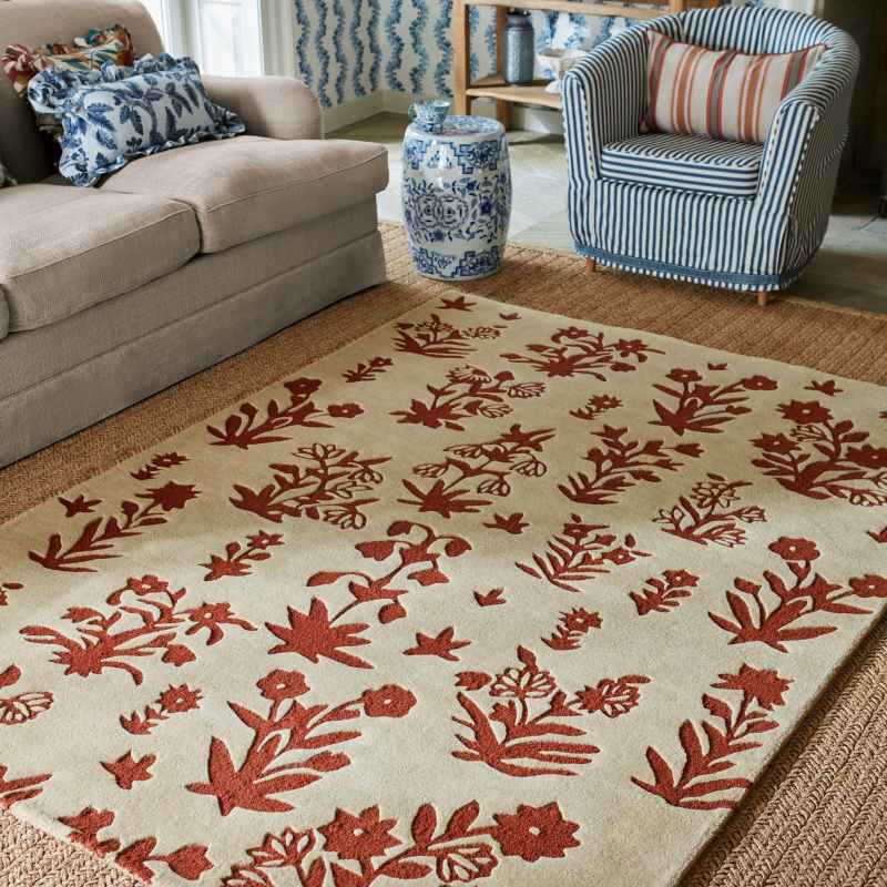 Woodland Glade Wool Rug 146801 by Sanderson in Linen Russet Brown – The ...