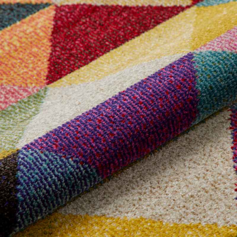 Carnaval CAR110 Geometric Runner Rug by Concept Looms in Multicolour