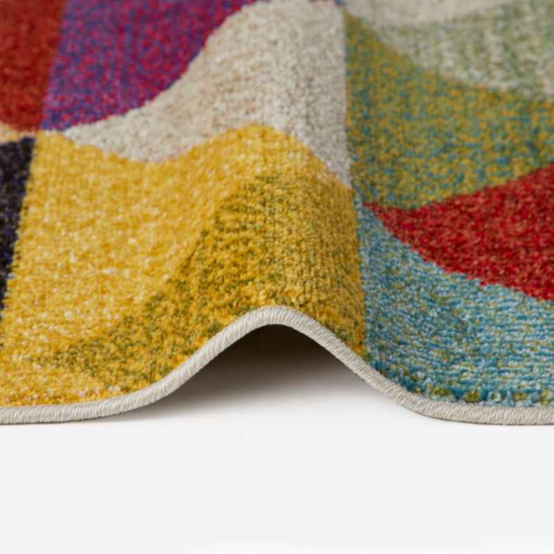 Carnaval CAR110 Geometric Runner Rug by Concept Looms in Multicolour