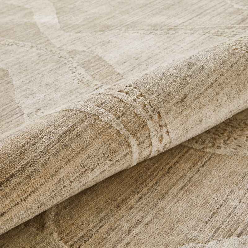Dune DU147 Wave Wool Rugs by Concept Looms in Beige