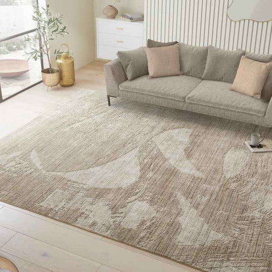 Dune DU155 Wave Wool Rugs by Concept Looms in Beige