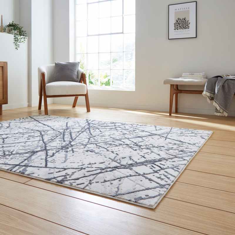 Artemis B8403A Modern Abstract Rugs in Silver Grey